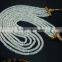Amazing natural rainbow moonstone Roundle tyre shape Beads 5 strands in 1 necklace