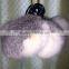 100% Genuine Multi color Rabbit Fur Ball Keychain with Fur Pompon