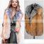 2016/2017 Retail Hot Sale Natural Red Fox Fur Vest With Silver Fox Fur Collar for Fashion Women Fur Gilet With Cheap Price