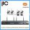 Professional UHF FM Economy Adjustable Frequency 4-channel Headset Wireless Microphone