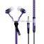 2016 zipper earphone Best sound heavy bass sport stereo earbuds