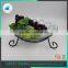 Cheap Clear Thick round glass fruit plates with iron stand