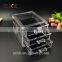 factory supply clear 3 tier acrylic makeup organizer drawers