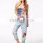 Cotton printing American flag design loose tank top for women