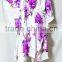 vintage thai retro HIPPIE BOHO HAWAII FLORAL Hibiscu print kimono MAXI DRESS cover up kaftan gypsy short dress white