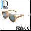 Hot Sell Polarized Natural Wood Framed Flat Top Sunglasses