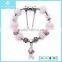 Newest Vogue Design Black Beads Pendent 925 Sterling Silver Bracelet Wholesale