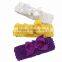Crochet Baby Headbands with 3" Baby Ribbon Bows Elastic Headbands for Hair Accessories