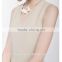 Nude women sleeveless dress with V-collar party formal dress
