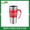 big size stainless steel double wall thermal office use mug with handle and lid