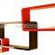 Kawachi 3 Retro Rectangle Wooden Rounded Floating Wall Storage Shelves