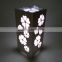 Wholesale Hot Sell Cuboid Hollow Out LED PVC Plastic Table Light With UK Plugs For Bedroom Decorating