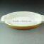 Hot Wholesale oval glazed ceramic bake plate with handles for daily use stock