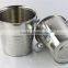 stainless steel Double wall champagne ice bucket with lid & handle