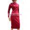 2015 Red Colour New Design Fashion Tunic Dress with Crystal Stone