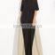 clothing/women Casual dresses/Color Block Mock Neck Maxi Tent Dress