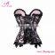 In Stock Pink Plus Size Lace Up Sexy Corset Steel Boned