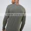 Custom Long Sleeve Crew Neck Without Hood Green Men's 96% Cotton 4% Elastane Casual Skinny Tight Fit Blank Sweatshirt