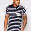 New Arrival Wholesale Price Summer Casual 180g 100% Cotton Custom Short Sleeve Stripe Mens POLO Shirt