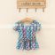2017 Newest Style Cheap Short Sleeve Cute Blue Baby Girls Suits summer girls dress 2 piece t-shirt and pants 2-7 years old
