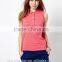 Blank 100% Cotton Pique Women's Sleeveless Golf Polo Shirt Women's Pink Sleeveless Knit POLO Top