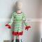 2015 baby christmas deresses greem stripe red ruffle baby long sleeve dress YW-161
