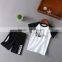 Summer casual style short sleeve t-shirt and shorts set cotton children clothes clothing sets