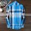 New design round bottom check pattern fancy casual man shirt for customising