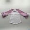 Wholesale Baby ruffle Sleevs raglan Knit shirt Boutique Kids Autumn Spring Cotton Shirt