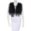 SJ209-01 SANDRAFUR High Quality Whole Skin Mongolian Tan Sheep Fur Vest Short Length Vest Long Fur
