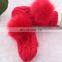 Large rabbit fur pom pom knitted mittens for girls fashion