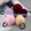 China Supplier Real Rex Rabbit Fur Elastic Hair Ring Accessories Pom poms Hairbands