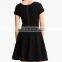 CHEFON Exposed back zipped ponte knit fit and flare new ladies fashion dress 2017 design