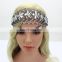 Handmade Crystal Rhinestone Pearl Flower Lace Elastic Bridal Hair Accessory Headband
