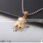 Stainless Steel Pendant Necklace Golden Bear Girl Stainless Steel Jewelry Titanium Steel Bear Chain