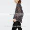 2016 Baiyimo summer sexy women see through blouses fashion V neck long sleeve printed shirt