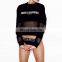 2017 newest black gauze hoodies printed letter t shirt cool girls sports t shirt for girls