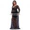 Kate Kasin Maternity SexyDeep V-Neck Long Sleeve See-Through Black Lace Maxi Long Maternity Dress KK001082-1