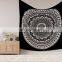 Indian Wall Hanging Hippie Black Ombre Mandala Tapestry Bohemian Bedspread Dorm Decor 95"X85" Inch