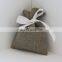 French grey natural linen wedding favor gift bags