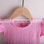 Spring Summer Girls Clothes Ruffle Sleeve Mini Baby Girl Linen Dresses