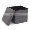 RTS Dark Grey Fabric Foldable Storage Ottoman Living Room Sofa with Air Hole Footrest Stool Chair