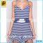 2015 Summer Striped Ruffle Women Rompers