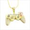 Fashion Hip hop Necklace Jewelry Game Console Handle Necklace Pendant Gold Chain Crystal Alloy Necklace Charms For Children Boys