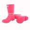 Cute pink fashionable woman half rain boots with buckle