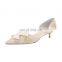 Women latest good quality cheap price design heel shoes ankle wrap sandals women bow tie evening shoe
