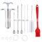 Manual Turkey Quality High Pressure Syringe Kit Brine Marinade Meat Injector Stainless Steel