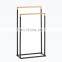Hot sale standing bathroom towel rack household double bamboo towel rack