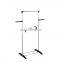 Simple design movable two layer stainless steel cloth single bar garment display rack