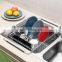 Expandable Deep & Large Dish Drying Rack with Removable Utensil Holder Stainless Steel for Over the Sink/ Kitchen Countertop